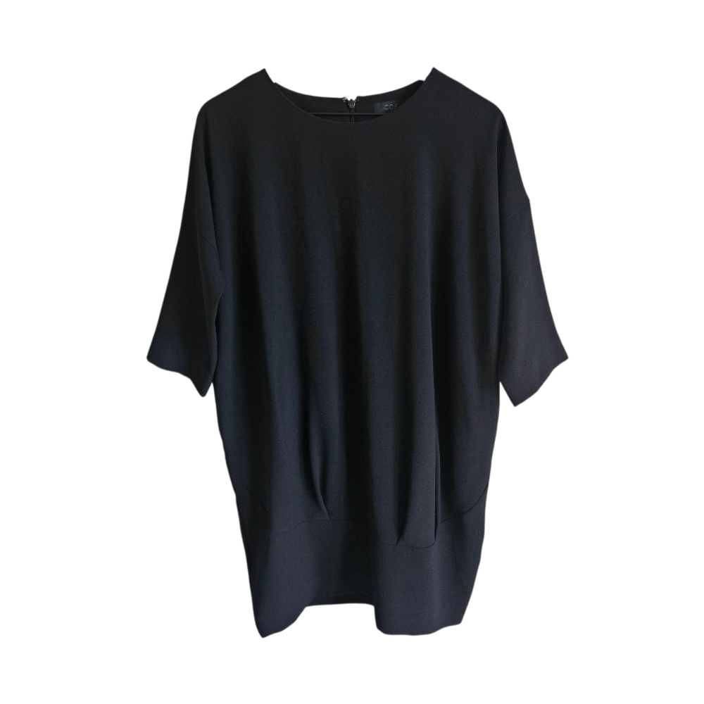 COS Black Three Quarter Sleeeve Tunic Blouse